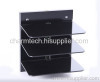 3 Shelf Black Tempered Glass DVD Player Mount