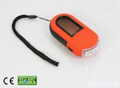 Hand crank solar flashlight