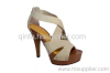 LADY WIDE STRAP BOND HIGH HEEL PUMP