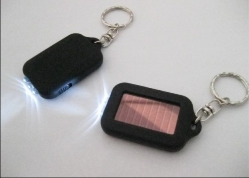 LED solar keychain flashlight