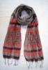 viscose and silk stripe woven scarf