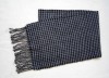 wool and cotton checked woven scarf