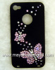 butterfly crystallized swarovski iphone 4 cover-pink