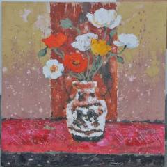 handmade modern flowers oil painting on wall