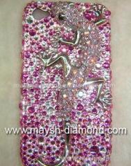 gecko swarovski crystal iphone 4 cover-pink