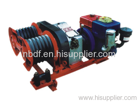 3 ton double bull wheel petrol engine winch