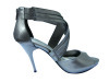 Back Zip Cross Strap Heel