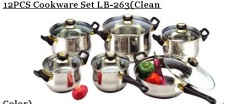 12pcs stainelss steel cookware set/happy baron