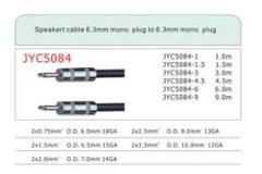 JYC5084 Black Speaker Cables