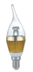 3W LED Candle Bulb with 85 to 265V AC Working Voltage, Vibration Resistant and Gives Visual Comfort