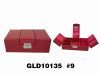 GLD10135 glossy red leahter jewelry box with many drawers