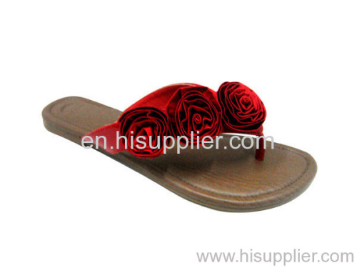 Rosette Flat Thong Slipper Sandal