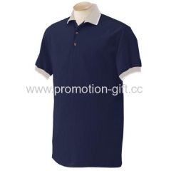 Pique Polo with Wide Stripe Trim