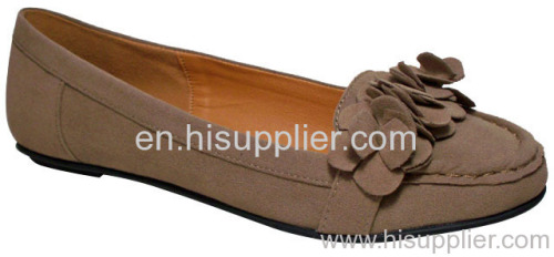 flowered suede flat shoe