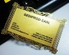 brass metal business card