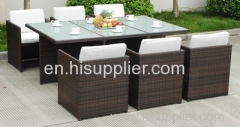 Outdoor rattan furniture dining set