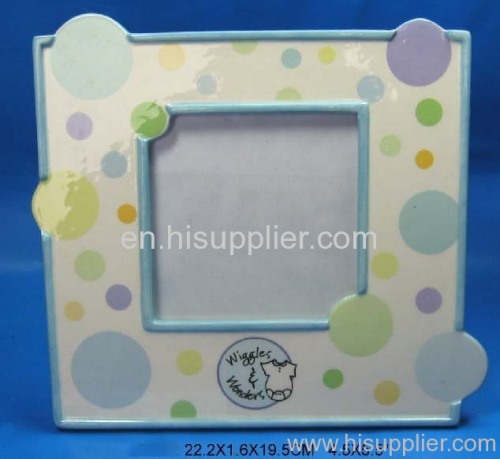 Ceramic photo frame with decal