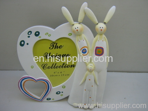 Polyresin photo frame with rabbit