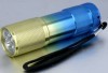 Gradient color 9 LED flashlight