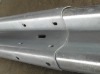 Two-wave plastic sprayed guardrail, Round Column, Flange column. Galvanized guardrail