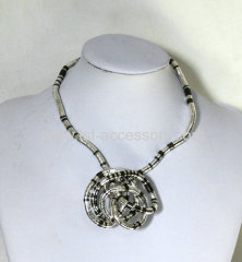 5mm Silver&black mixed snake chain necklace