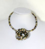 6mm rhodium&gold&copper&black mixed bendy necklace