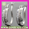 Sterling Silver Clear CZ Huggie Hoop Earrings