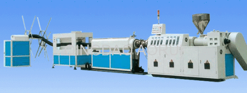 PE carbon spiral reinforcing pipe production line