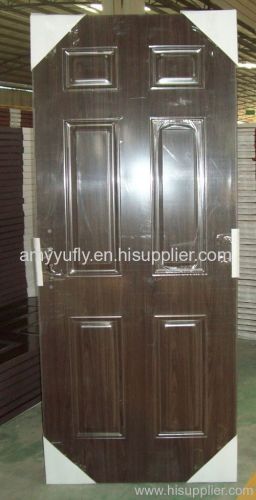 PVC Steel door with wooden edge