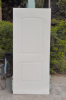 Galv steel door with wooden edge