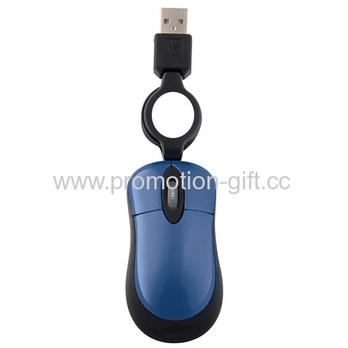 Mini Optical Mouse with Retractable Cord