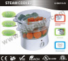 Double-layer plastic food steamer