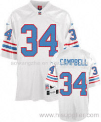 Houston Oilers 34 Earl Campbell White Throwback NFL Jerseys