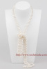 64&quot; white freshwater pearl necklace