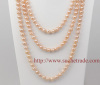 64&quot; pink freshwater pearl necklace
