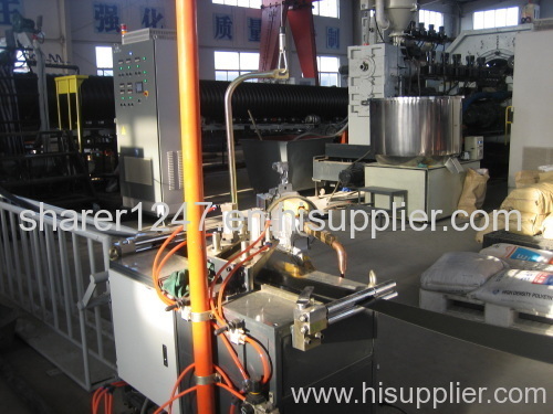 PE steel strip winding pipe production line