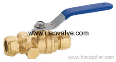 Brass Compression Ball Valve With Drain