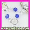Silver Charm Swarovski Birthstone Crystal Charms Pendants