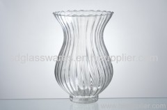 clear hurricane candle holder with stripe