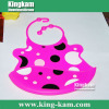 Silicone baby bib-pink dots