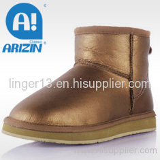 Lady fashion winter snow boots with twin-face sheepskin material