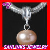 925 silver heart dangle charms with pink freshwater pearl