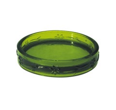 green pressed glass plate