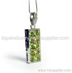 USB Necklace Crystal Pendant USB Stick, Jewelry USB