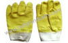 yellow latex gloves