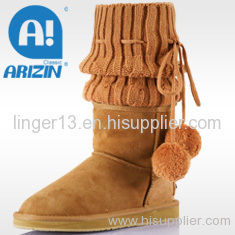 Winter lady boot with double-face sheepskin material