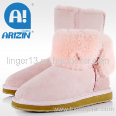 Fashion girl boots with sheepskin material
