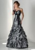 Ruched Strapless caught-up mermaid taffeta Black wedding dress cbwd0006