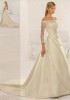 Modest A-line strapless chapel train off the shoulder lace sleeves ivory wedding dress for 2010 bride sgwd0004