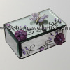 Mirror jewelry box with purple plumeria